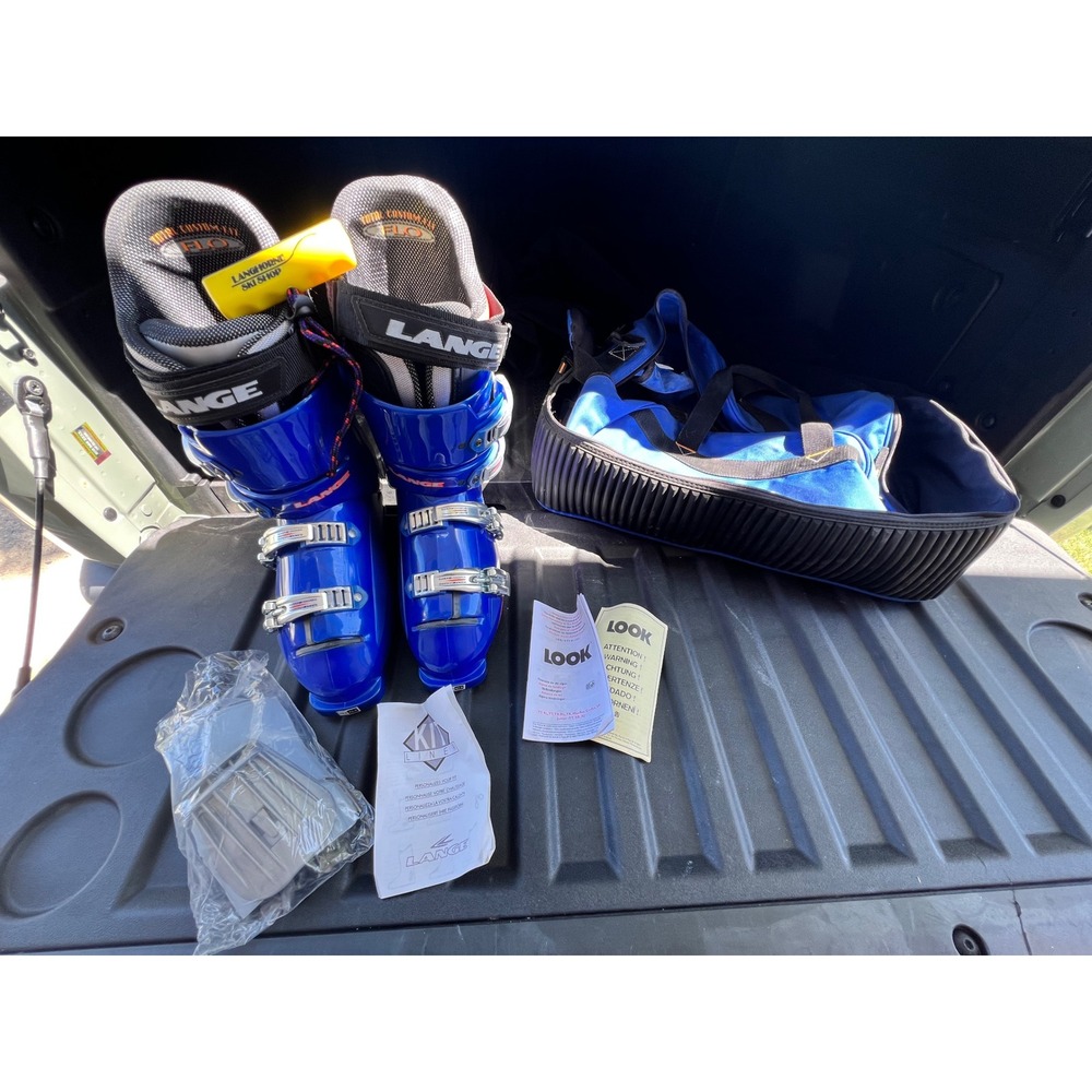 Lange L10 Race Ski Boots Blue Mens 10.5 43.5 325mm With Bag Made in Italy